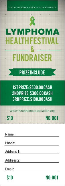 Lymphoma Raffle Ticket Product Front