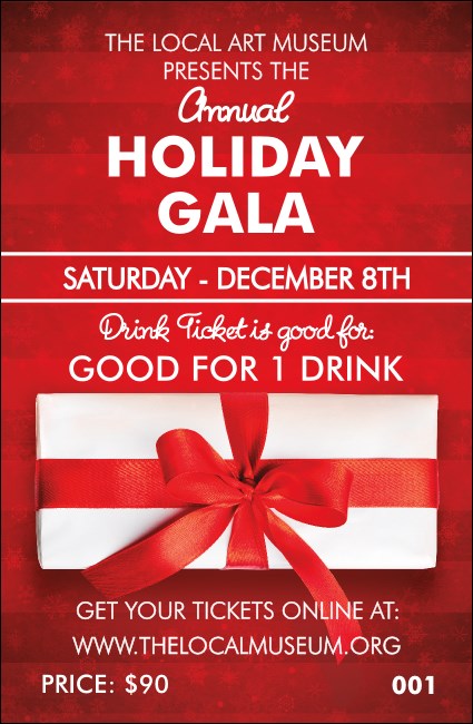 Holiday Gift Drink Ticket Product Front