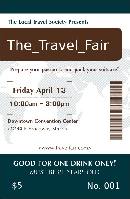 Airline Drink Ticket Product Front