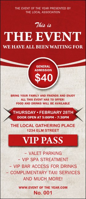 Red VIP Pass Product Front