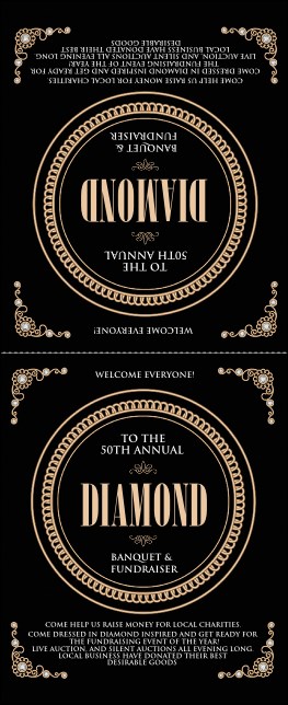 Diamonds Black Table Tent Product Front