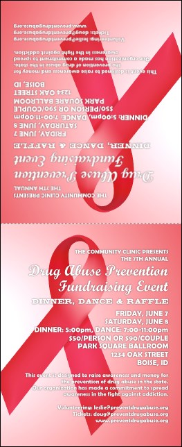 Red Ribbon Table Tent Product Front