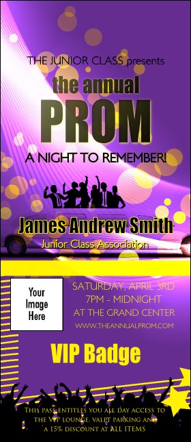 Prom Limo 2 VIP Event Badge Large Product Front