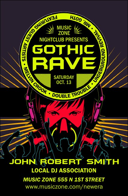 Goth Rave VIP Event Badge Small Product Front