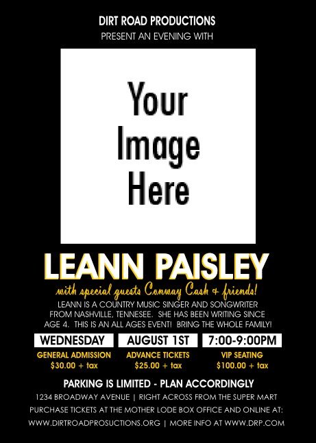 Your Photo Concert (Yellow) Postcard Product Front