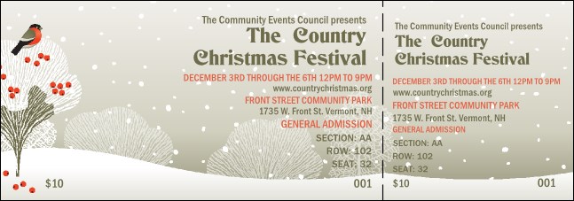 Winter Bird Reserved Event Ticket Product Front