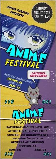 Anime Reserved Event Ticket Product Front