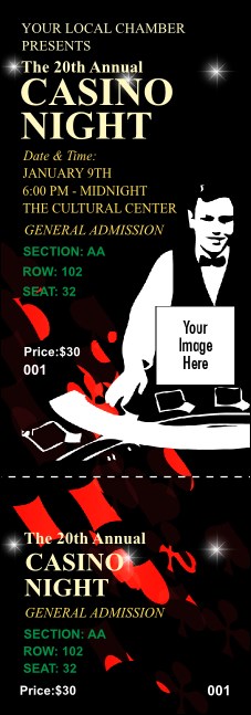 Casino Dealer Reserved Event Ticket Product Front
