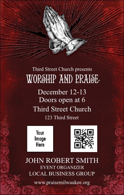 Gospel Praying Hands VIP Event Badge Medium