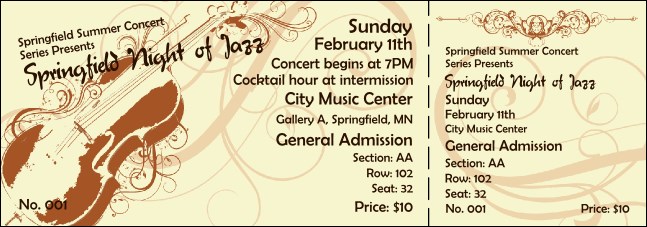 Concert Series 001 Reserved Event Ticket Product Front