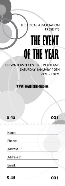 All Purpose Circles Black and White Raffle Ticket