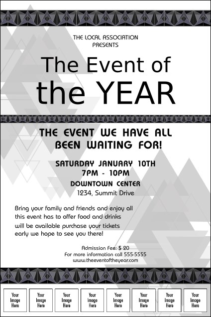 All Purpose Triangles 2 Black and White Image Poster Product Front