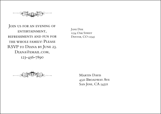 Black Tie Gala Postcard Mailer Product Back