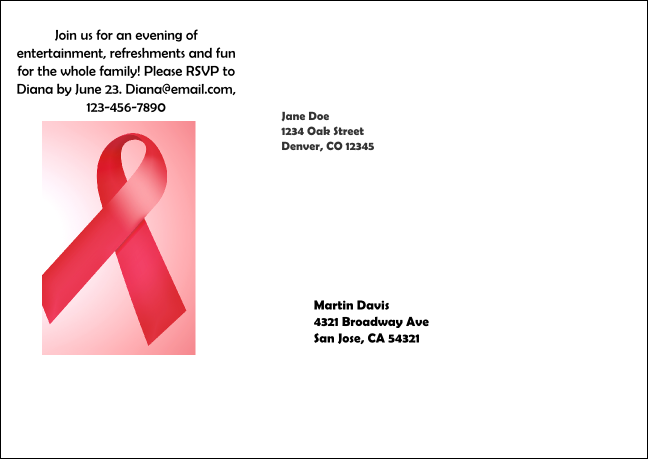 Red Ribbon Postcard Mailer Product Back