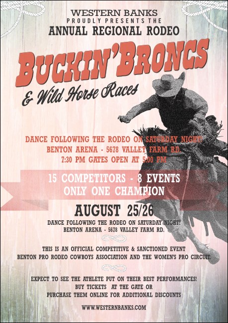 Bucking Bronco Rodeo Postcard Mailer