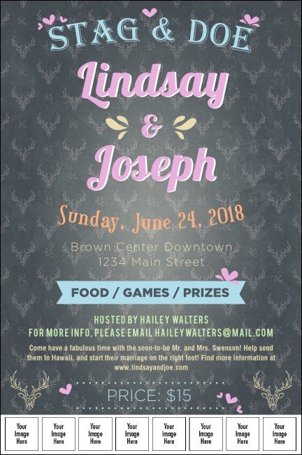 Stag and Doe Pattern Image Poster Product Front