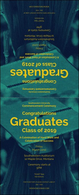 Graduation - Blue and Yellow Table Tent Product Front