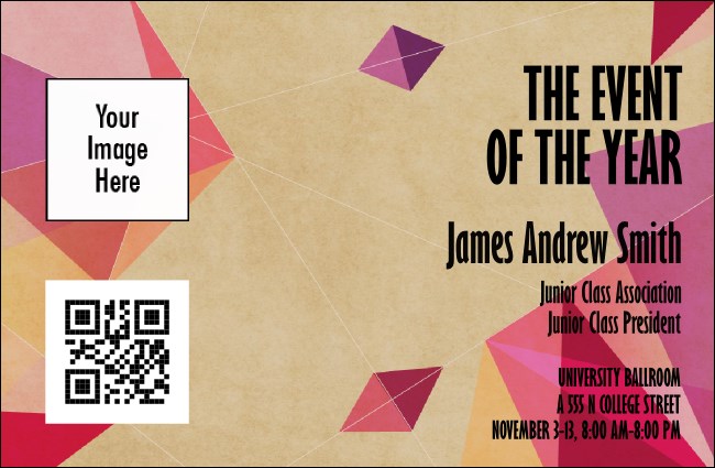 Abstract Geometric Triangles VIP Event Badge Small Product Front