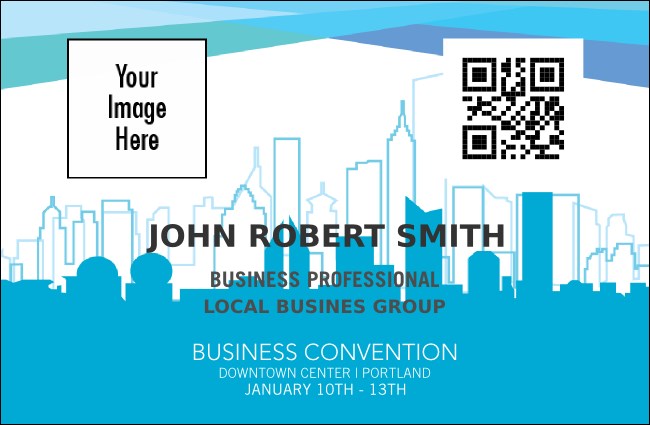 All Purpose Blue Skyline VIP Event Badge Small