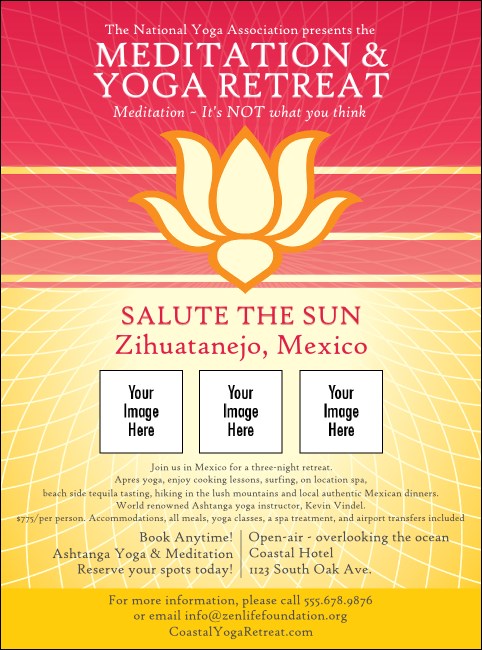 Lotus Flower Flyer with 3 Place Holder Images Product Front