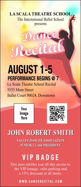 Dance Silhouette VIP Event Badge Large Product Front