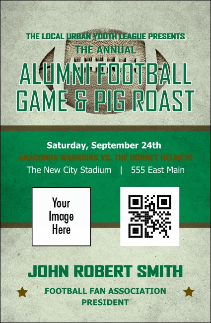 Football Green VIP Event Badge Small Product Front