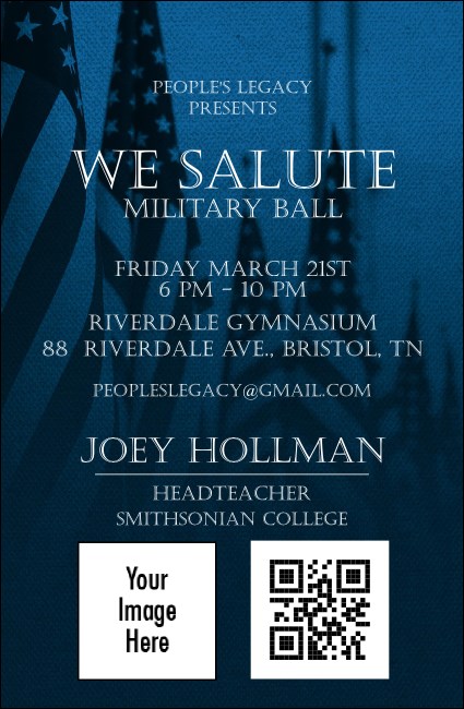 Military Ball - US Flags VIP Event Badge Small Product Front