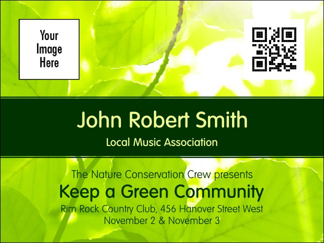 Nature Series - Green Leaves Economy Event Badge Product Front