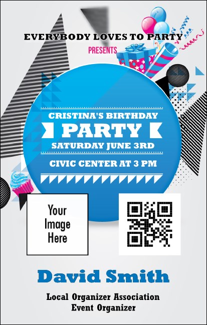 Birthday Geometric VIP Event Badge Medium Product Front