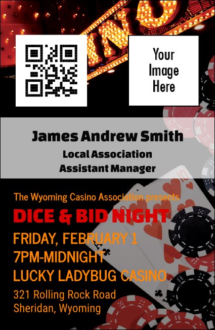 Casino Night VIP Event Badge Small Product Front