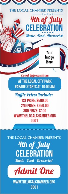 Fourth of July Freedom Event Ticket Product Front