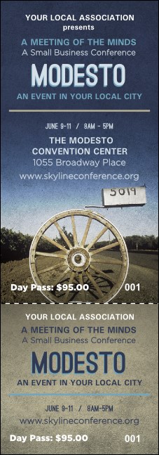 Modesto Event Ticket Product Front