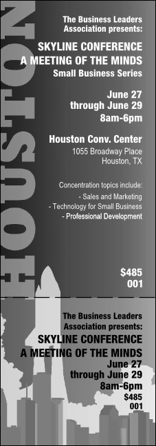 Houston General Admission Ticket (Black and white)