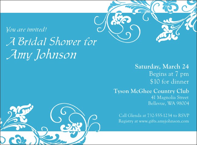 Blue Flowers Invitation Product Front