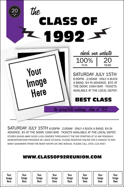 Class Reunion Mascot Purple Logo Poster Product Front