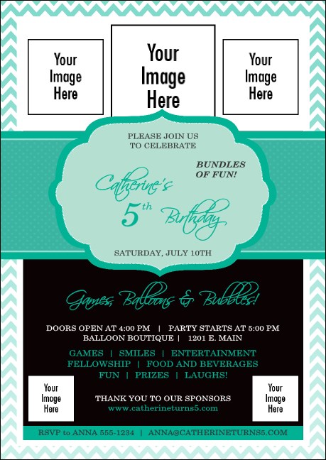 Happy Birthday Chevron Postcard Product Front