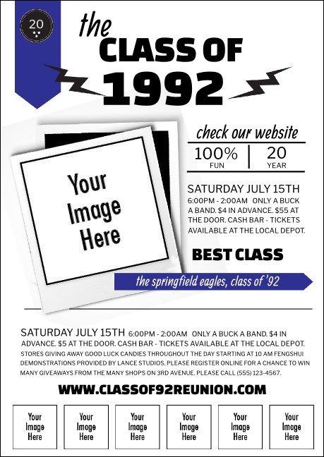 Class Reunion Mascot Blue Postcard Product Front