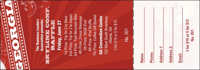 Georgia Raffle Ticket