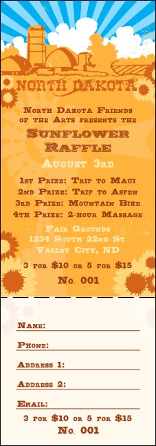 North Dakota Raffle Ticket Product Front