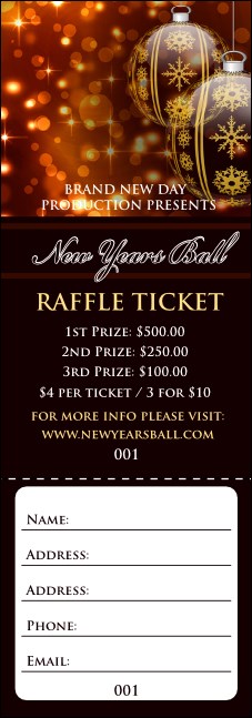 Golden Ornament Raffle Ticket Product Front