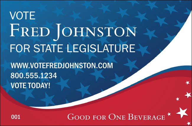 Patriotic Vote Drink Ticket Product Front
