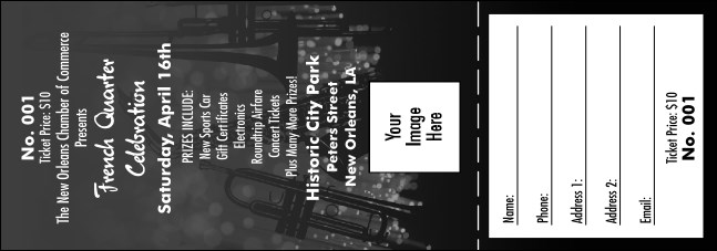 Jazz Concert Raffle Ticket (Black and White) Product Front