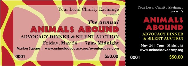 Animal Print Giraffe Event Ticket Product Front