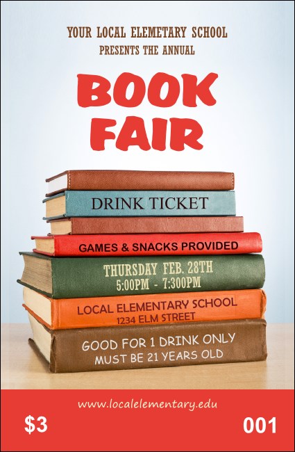 Book Fair Drink Ticket Product Front