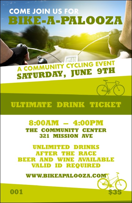 Bike A Palooza Drink Ticket Product Front