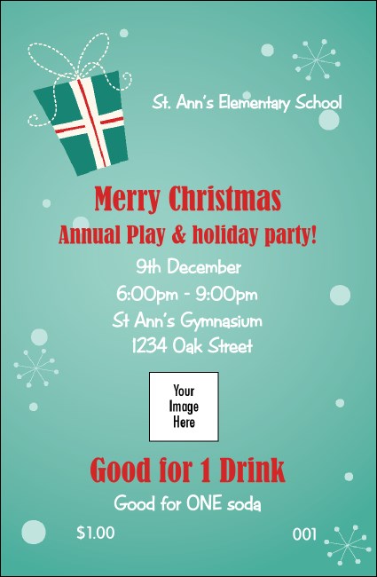 Green Gift Drink Ticket Product Front