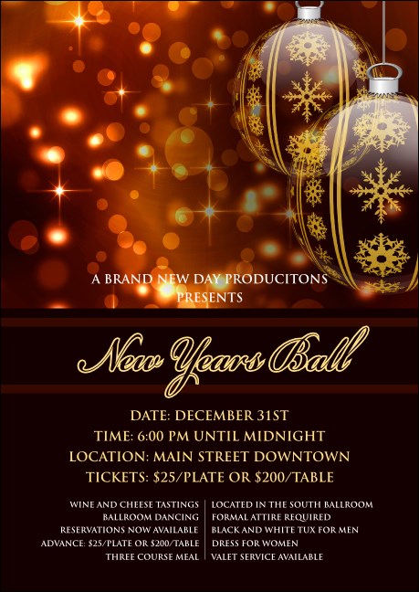 Golden Ornament Club Flyer